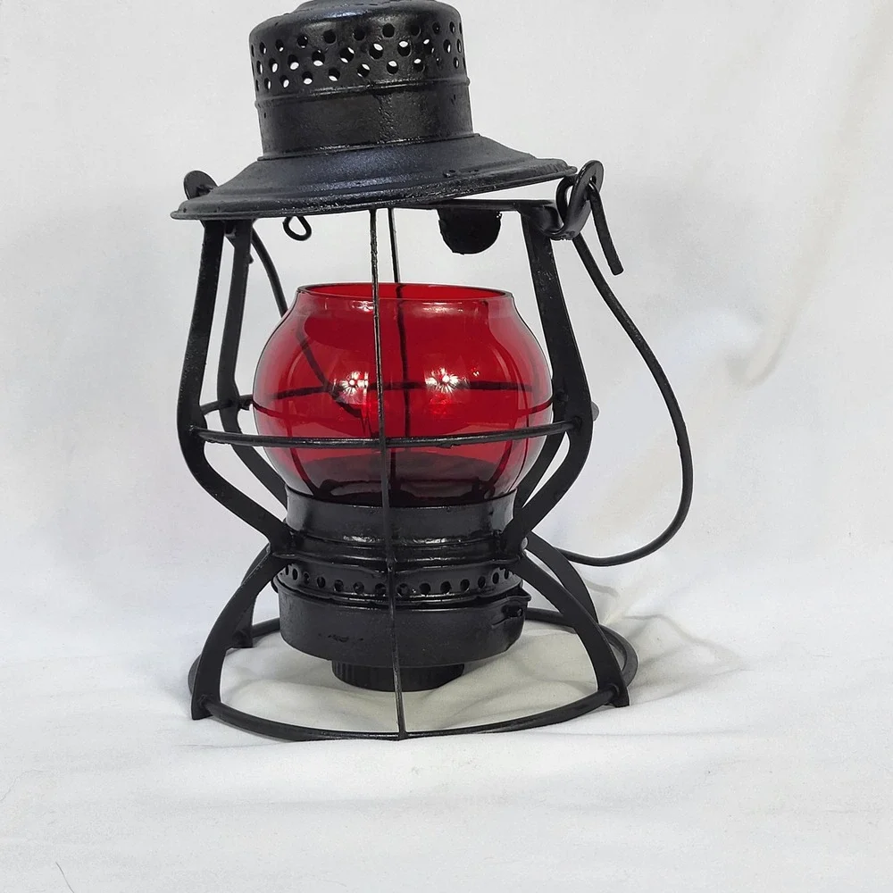 Keystone Lantern Co Philadelphia The Casey Railroad Lantern Red Globe Vintage